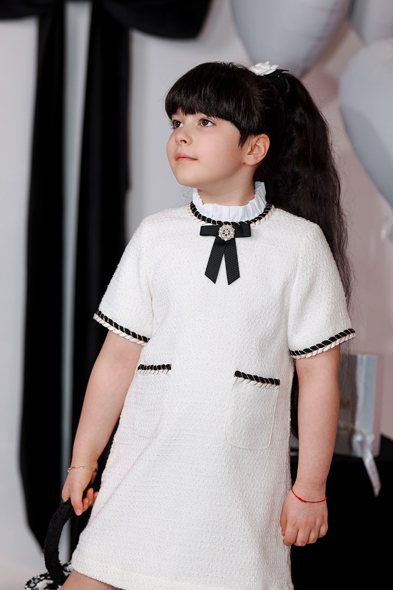アメリ ADORABLE BACK RIBBON TWEED DRESS ameri ADORABLE BACK RIBBON TWEED DRESS | Ameri VINTAGE