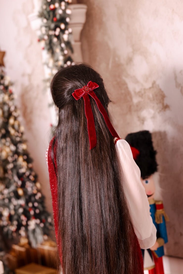 Alessia Hair Clip in Burgundy