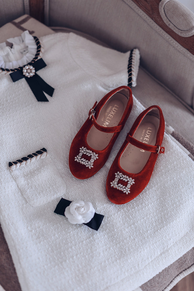 Scarpe in velluto Lila in rosso