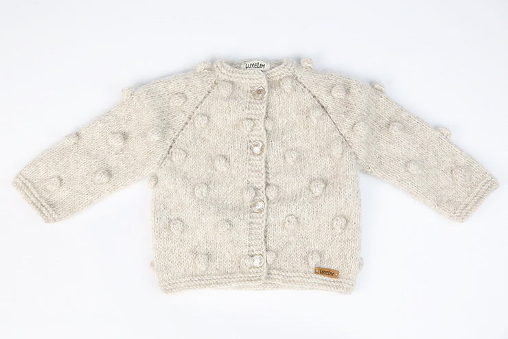 Popcorn baby toddler 100% hand knitted Cardigan