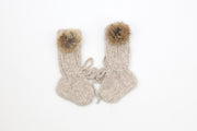 Beige Baby Booties / Alpaca wool hand knitted Socks