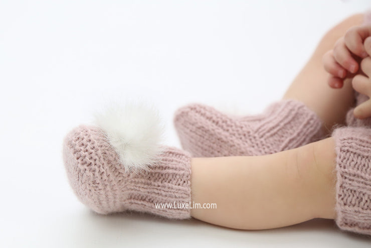 Baby  pom pom  Alpaca socks