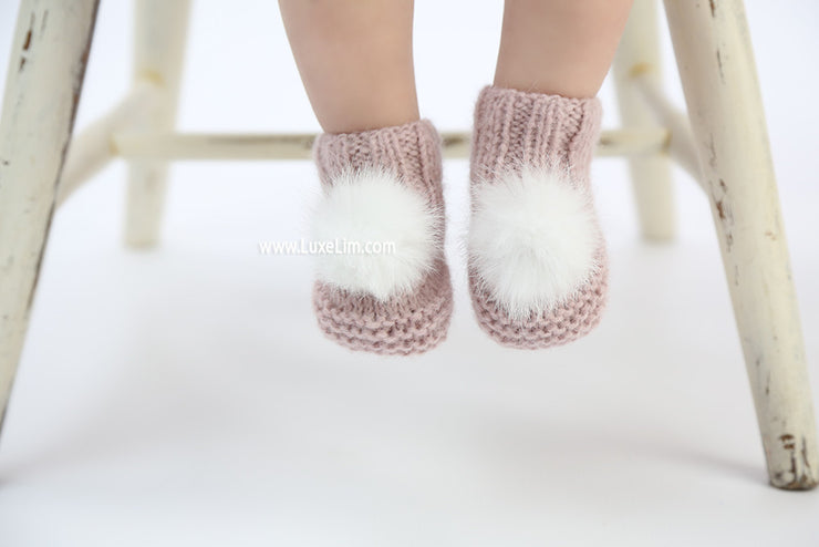 Baby  pom pom  Alpaca socks