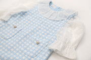 Abito Zoe pied de poule blu