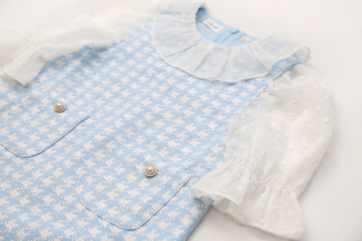Abito Zoe pied de poule blu