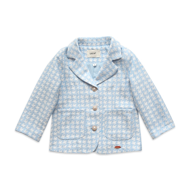 Zoe houndstooth blazer blue