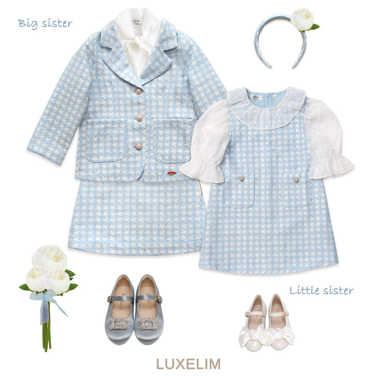 Abito Zoe pied de poule blu