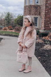 Pink faux-fur Coat Nicole Collection