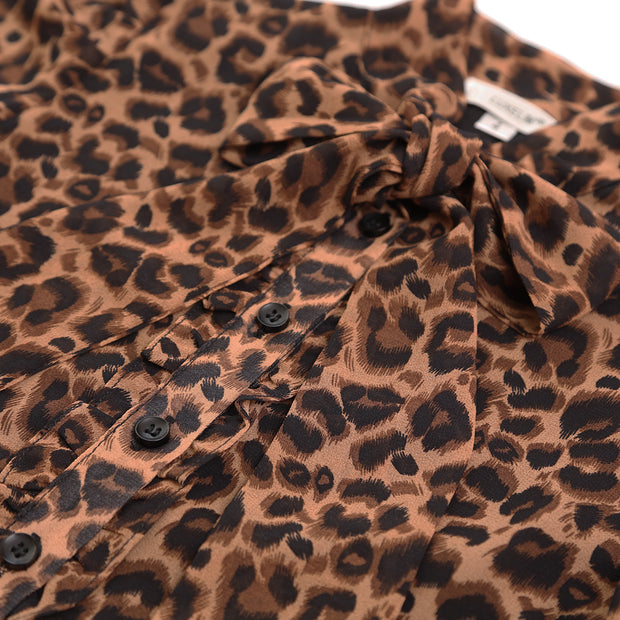 Anna Leopard-print Bow Blouse