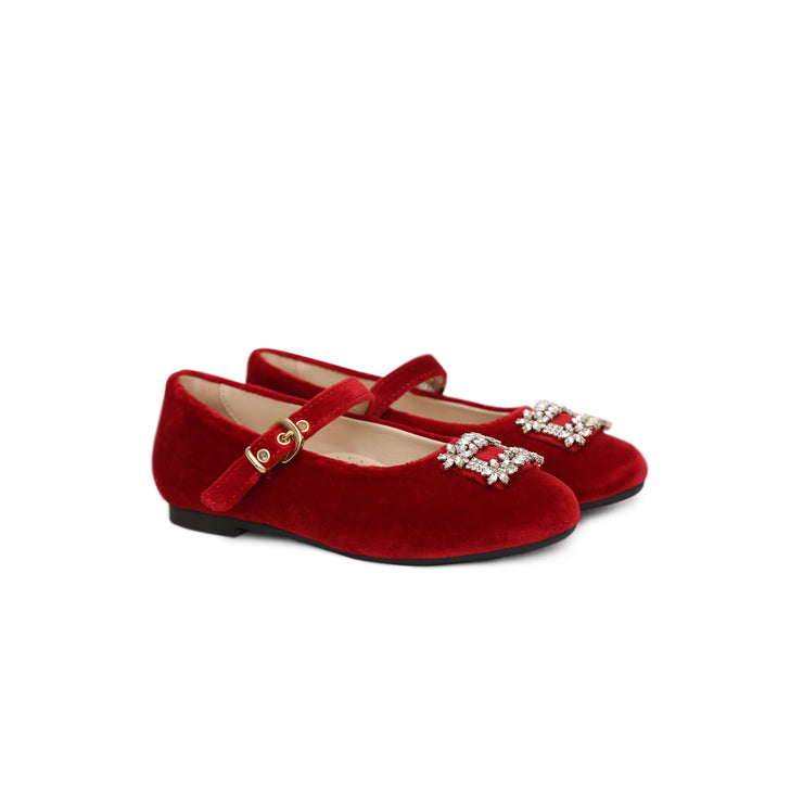 Scarpe in velluto Lila in rosso
