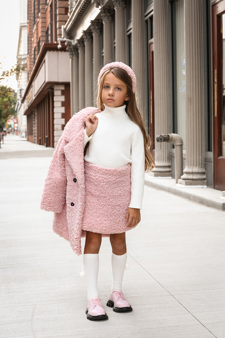 Cappotto Teddy rosa