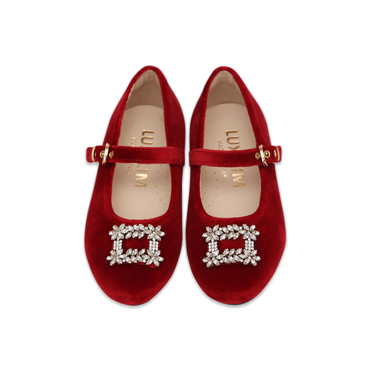 Scarpe in velluto Lila in rosso