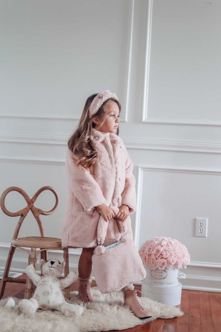 Cappotto in pelliccia sintetica rosa Nicole Collection