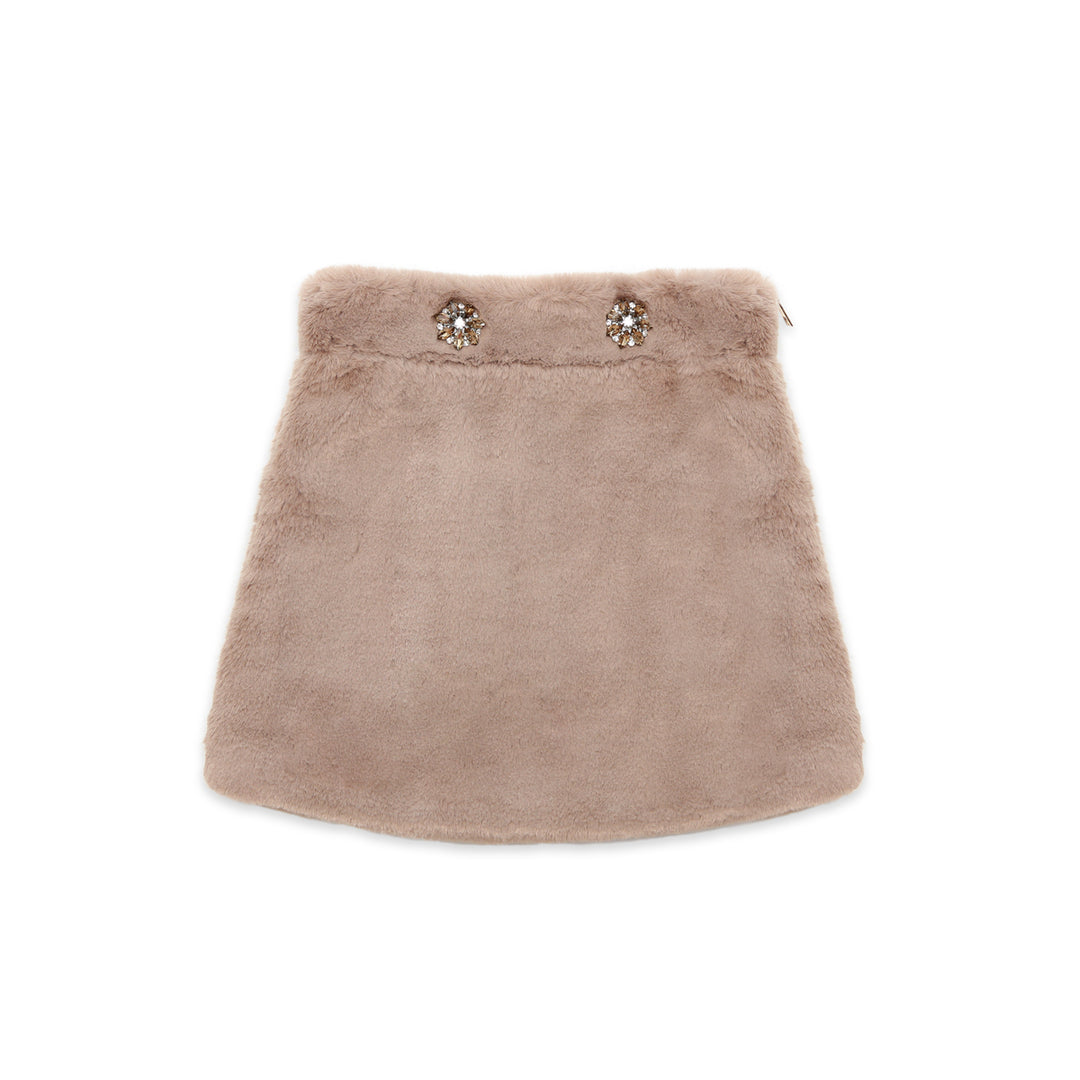 Brown faux-fur Skirt Nicole Collection – LUXELIM