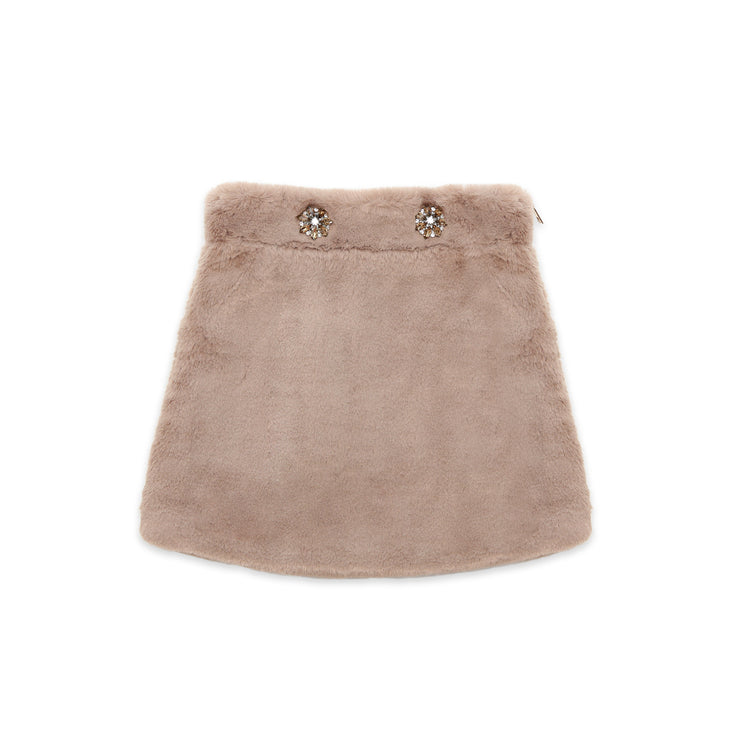Brown faux-fur Skirt Nicole Collection