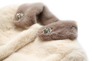 Cappotto in pelliccia sintetica crema marrone Nicole Collection