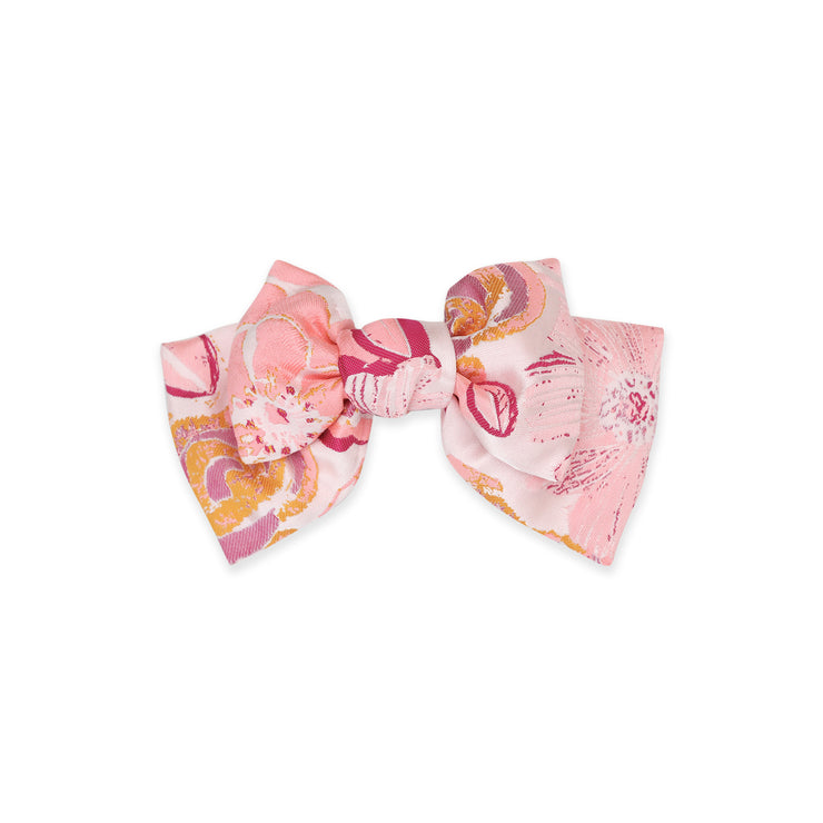 Angelica Jacquard Floral Bow Hairclip