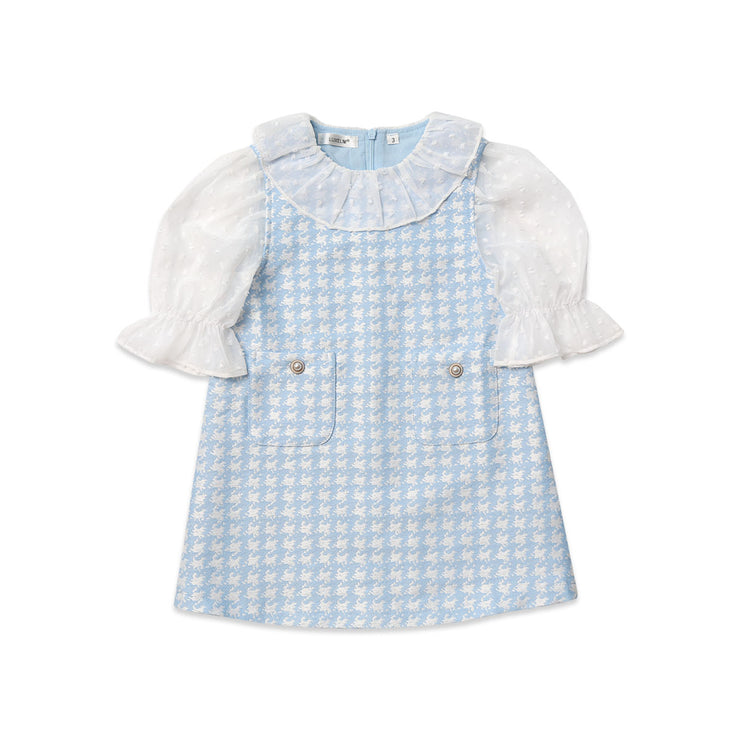 Abito Zoe pied de poule blu