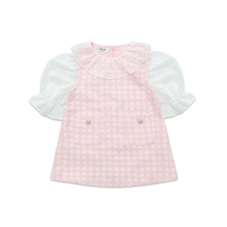 pink houndstooth dress Zoe houndstooth Dress pink – LUXELIM