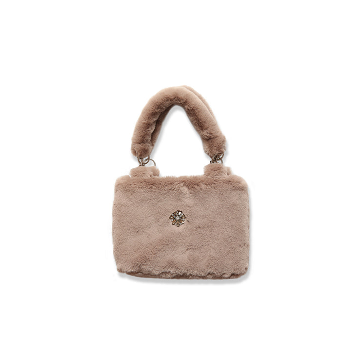 Faux-fur Handbag brown Nicole Collection
