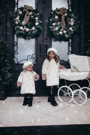 Cappotto in pelliccia sintetica crema marrone Nicole Collection