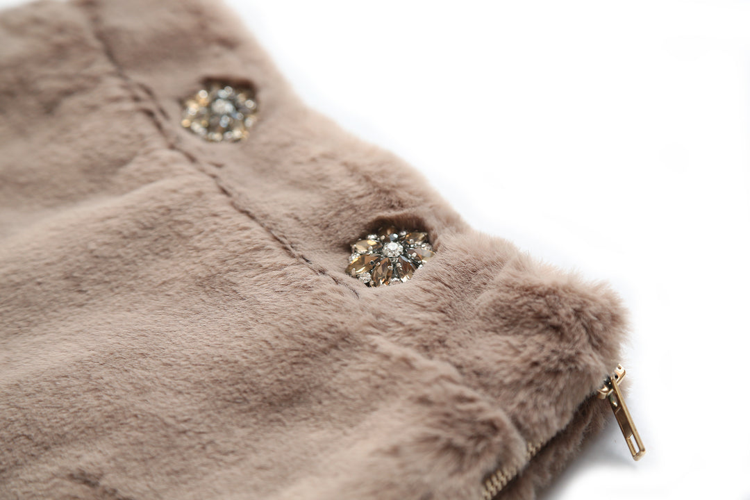 kidsfurbrownskirtdesignerswear