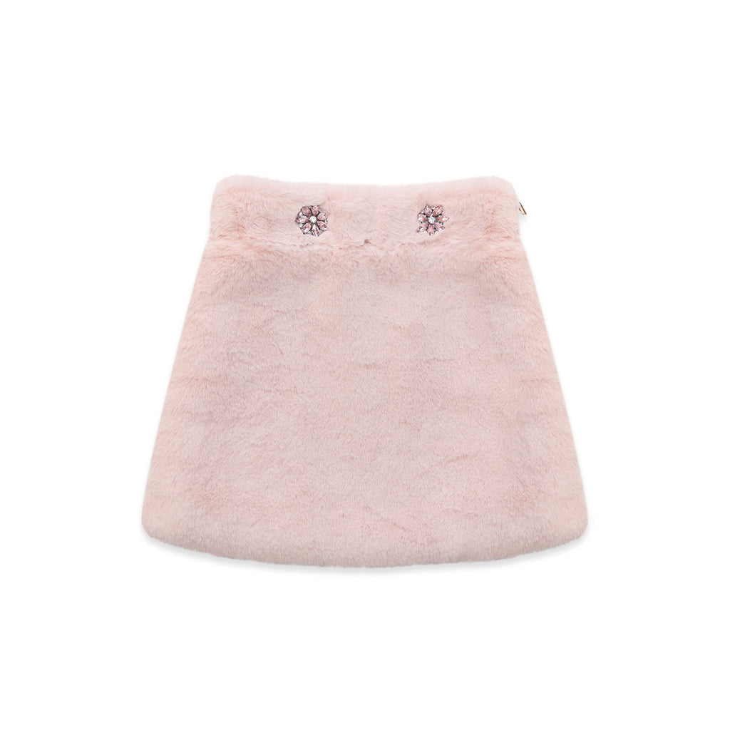 Nicole faux-fur Skirt pink – LUXELIM