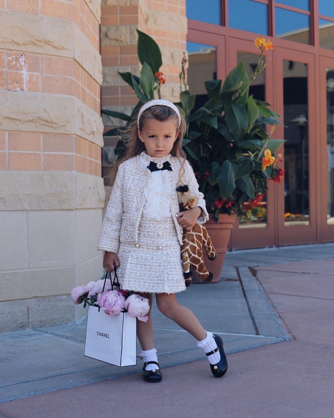 kidsgirlsblousetweedjacketskir