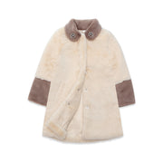 Cappotto in pelliccia sintetica crema marrone Nicole Collection