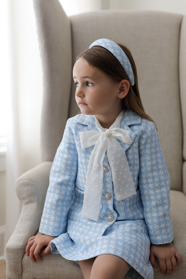 Zoe houndstooth blazer blue