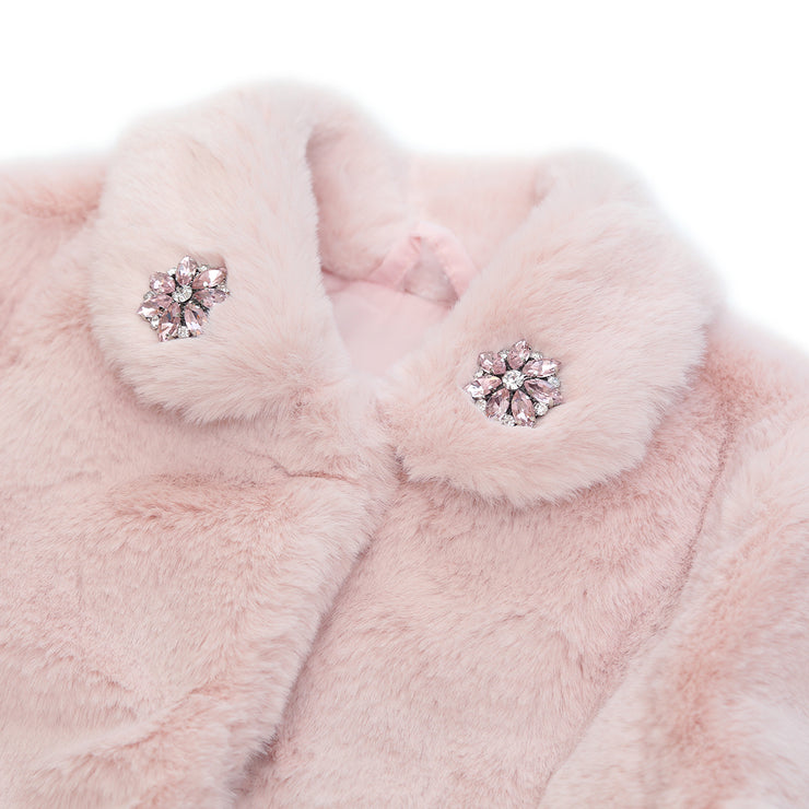 Pink faux-fur Coat Nicole Collection