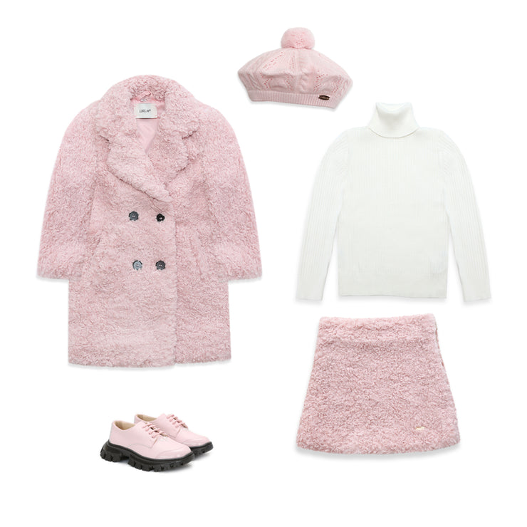 Cappotto Teddy rosa