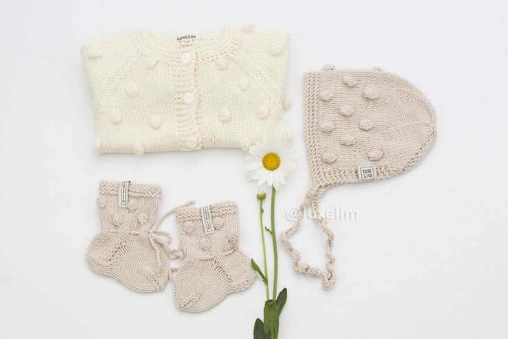 Baby Popcorn Socks  Hand knitted 100% Merino wool