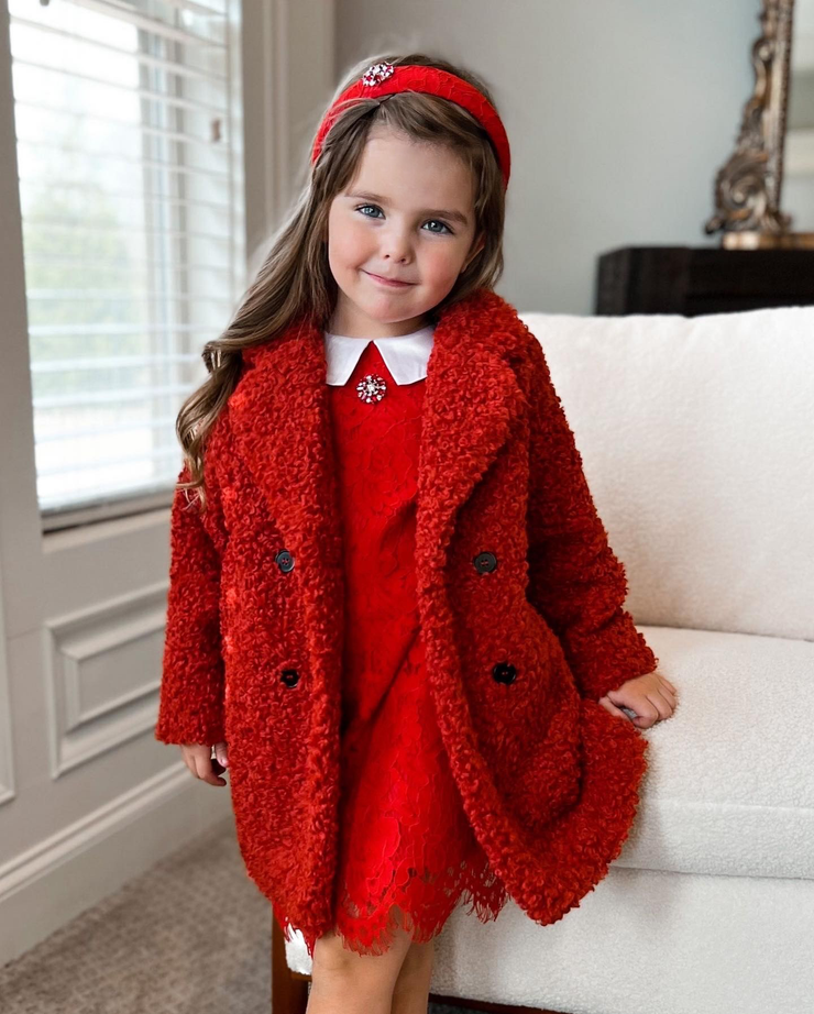 Teddy Coat red