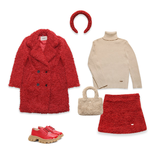 Cappotto Teddy rosso