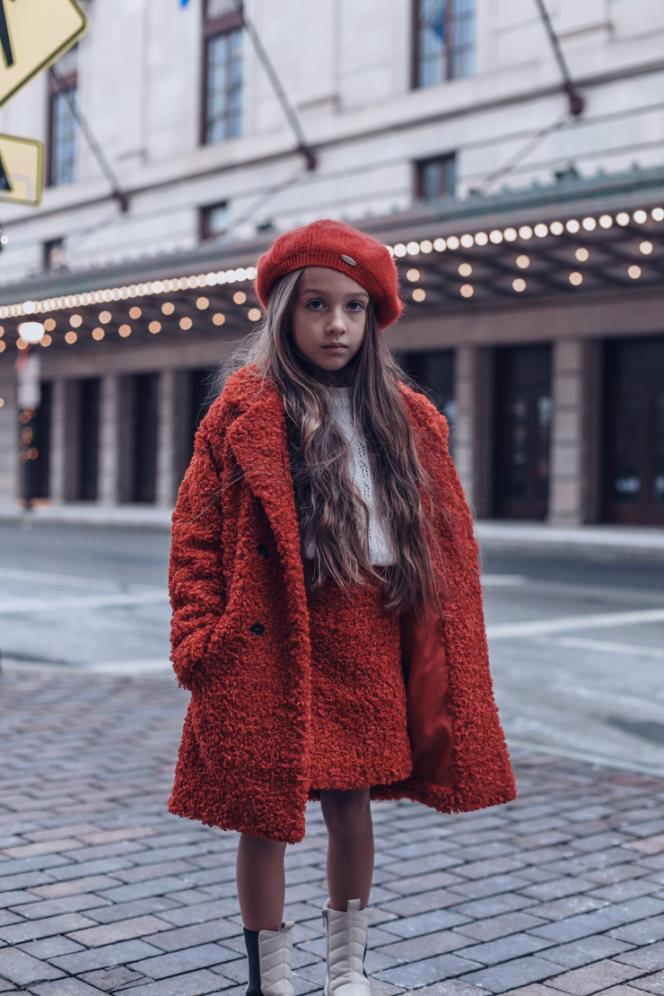 Teddy bear coat best sale red