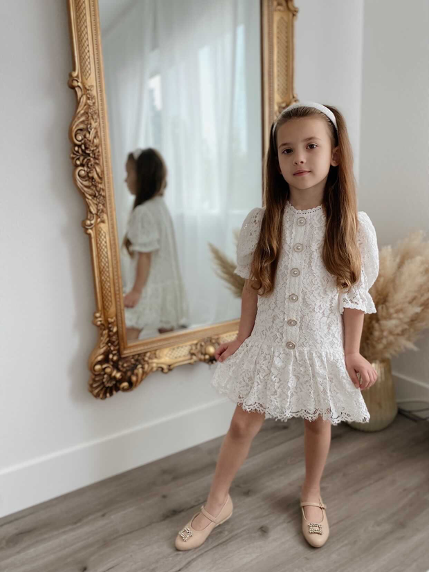 white kids dress leather shoes Manolo